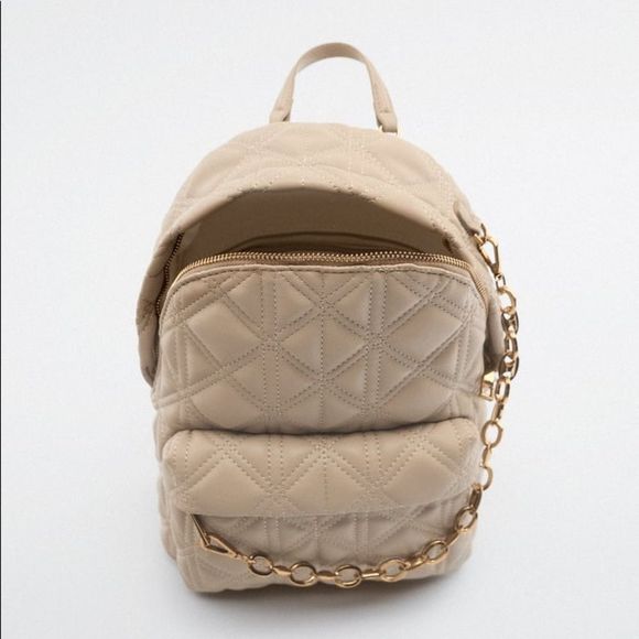 ZARA QUILTED CHAIN BACKPACK - Picture 6 of 6